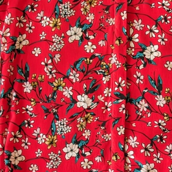 Vero Moda -XS- viscose red floral shirt summer dress - Picture 10 of 12